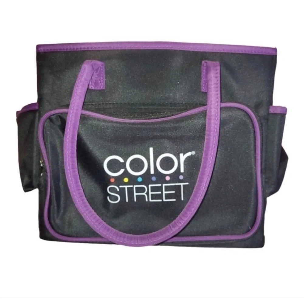 Color Street tote multiple divided compartments zipper front section